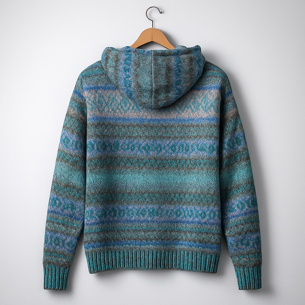 Sweat ethnique chic Julliet de Danoir Paris porté, tissu confortable avec motifs ethniques, style tendance et élégant.