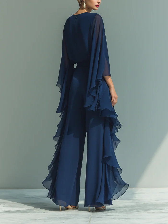 Ensemble assorti Danoir Paris Aurora en chiffon élégant avec volants, taille XS, look chic et féminin.