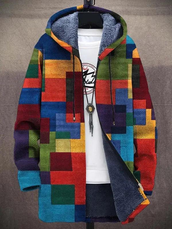 Veste de luxe artistique Danoir Paris Delilah avec motif multicolore, design élégant et moderne, vue de face.