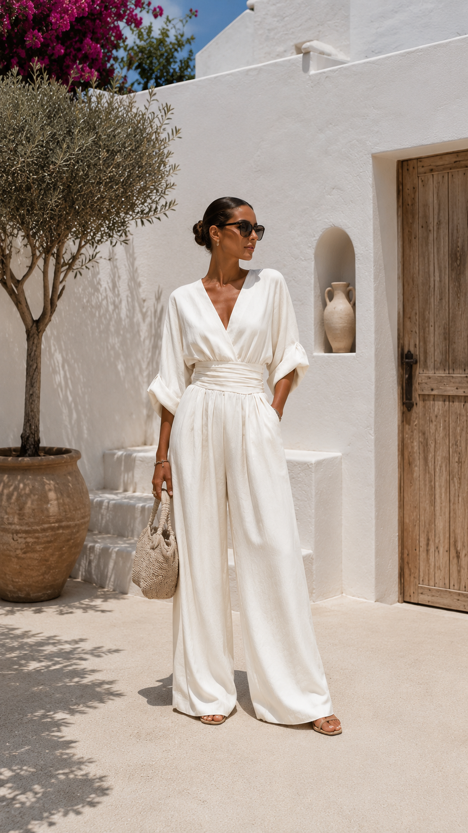 Robe en chiffon Valeria Danoir Paris avec décolleté en V, longueur midi, finition fluide et élégante.