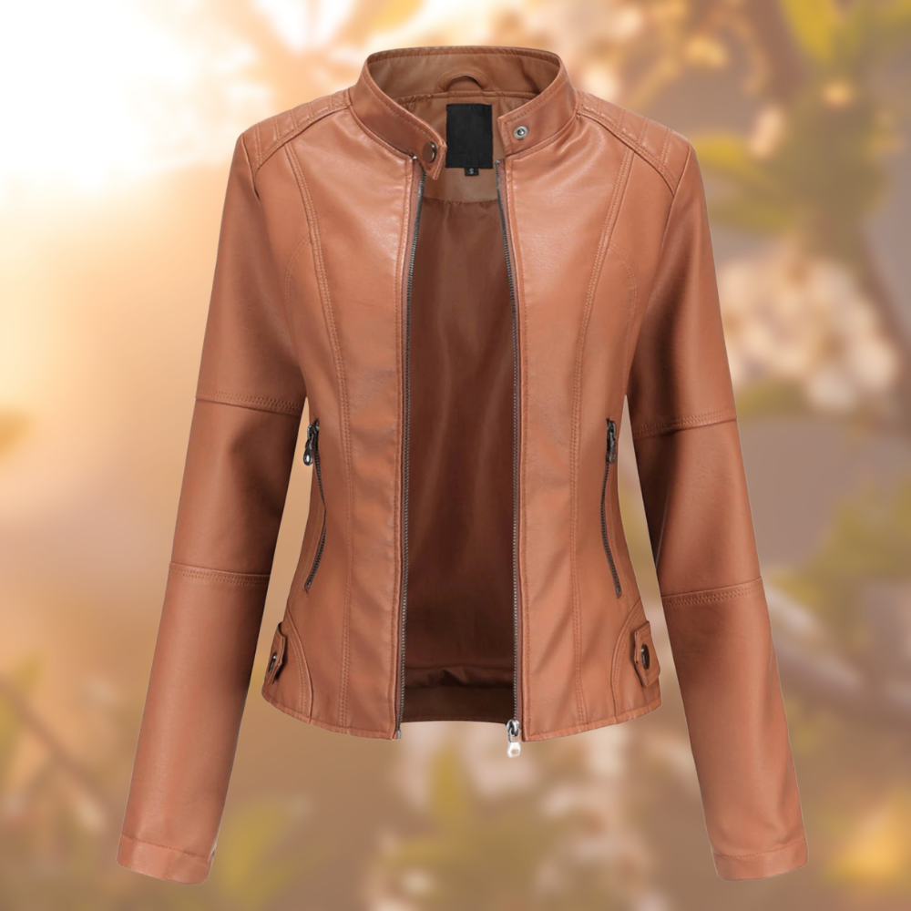Veste en cuir noire élégante de la marque Danoir Paris, style sophistiqué et finition soignée, pour un look chic et moderne