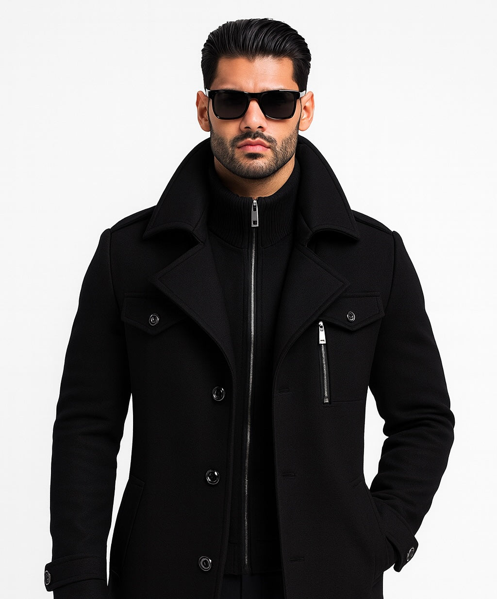 Manteau pour homme Danoir Paris Élite, coupe élégante et moderne, en tissu chaud et sophistiqué.