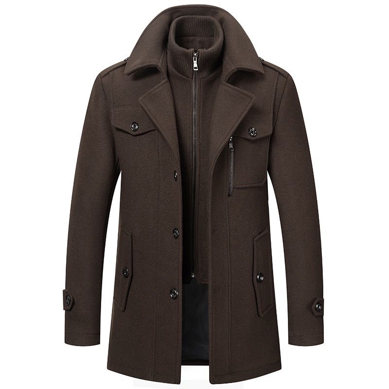 Manteau pour homme Danoir Paris Élite en tissu chaud, coupe élégante et moderne, porté sur un mannequin.