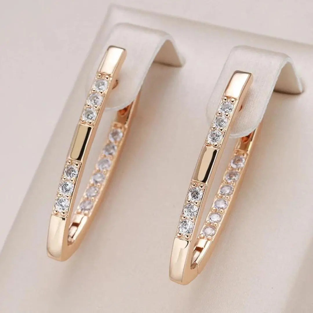 Boucles d'oreilles sophistiquées Danoir Paris avec pierres de zirconia brillantes et élégantes.