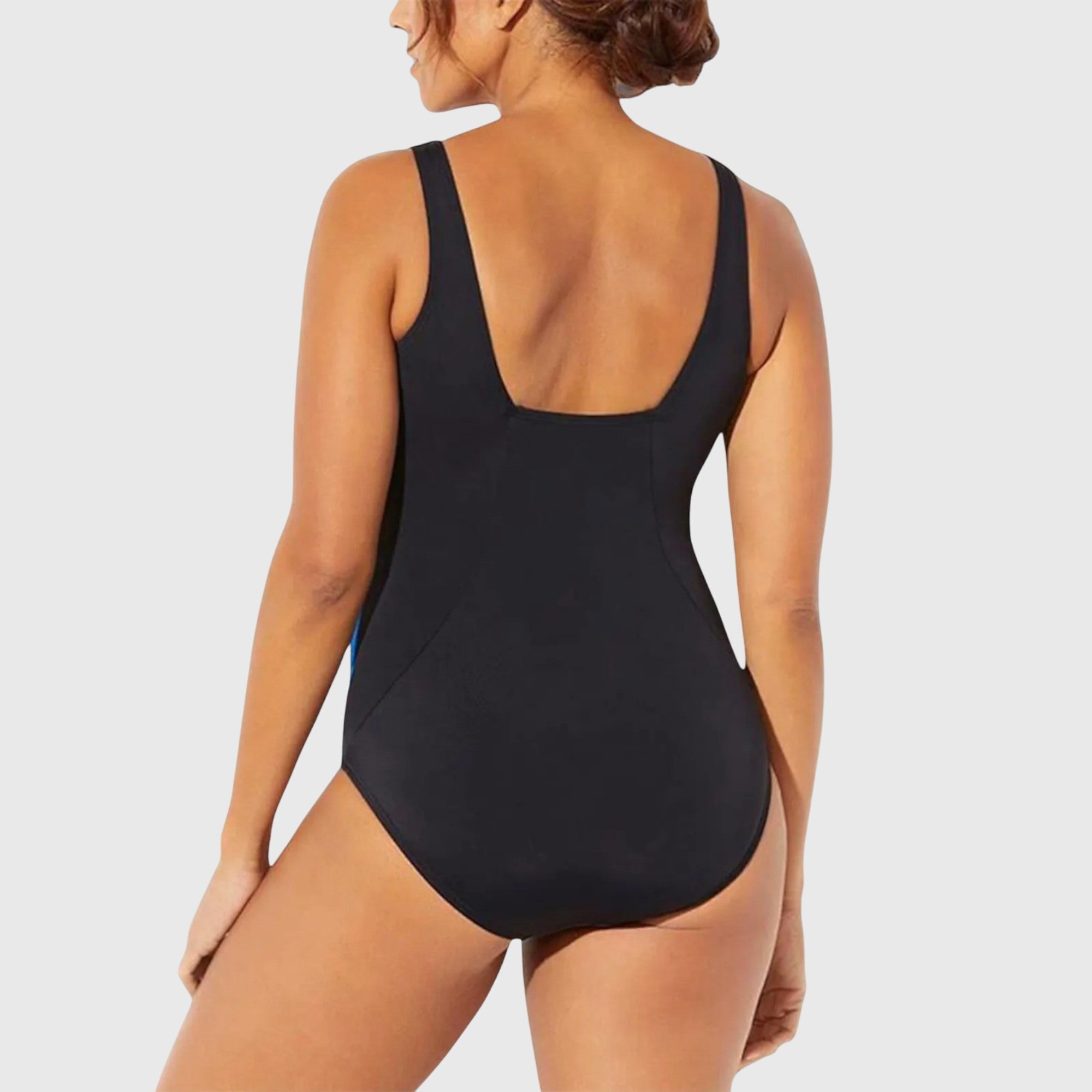Maillot de bain sculptant Dorian de Danoir Paris en rose et noir, modèle ajusté pour une silhouette élégante.
