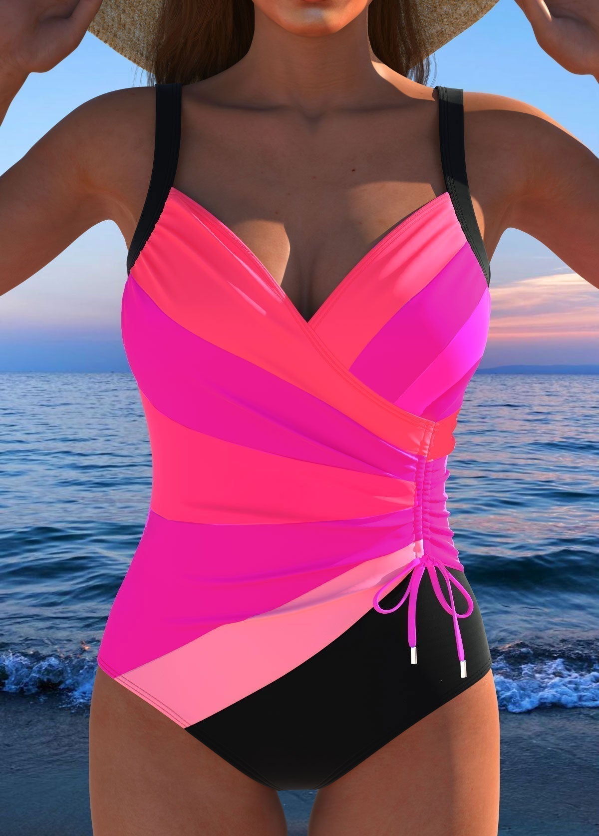 Maillot de bain enveloppant Danoir Paris Constança avec imprimé coloré, coupe élégante et tissu luxueux, en taille S.