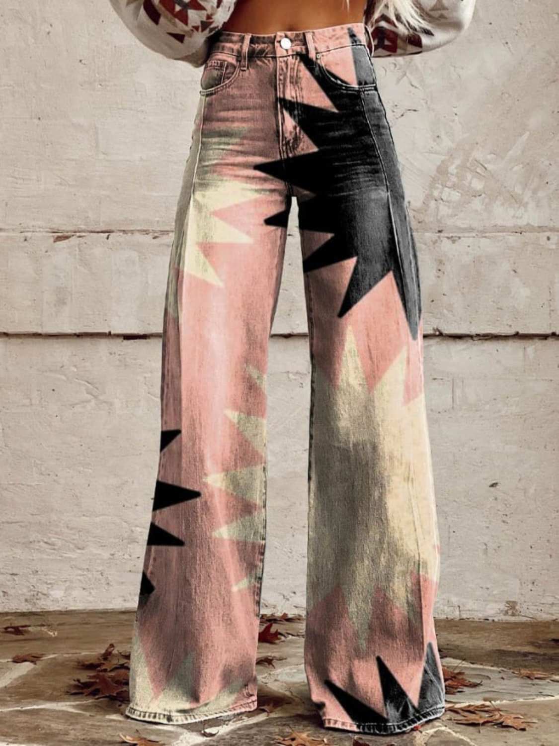 Pantaloni élégants Élodie de Danoir Paris en tissu fluide, style bohemien, couleur rose, taille S/M, pour femme.