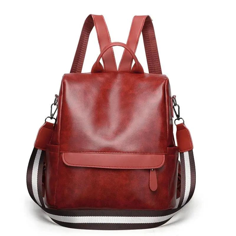 Sac à dos explorateur quotidien Lydia de Danoir Paris, en rouge, avec plusieurs compartiments et design pratique pour un usage quotidien.