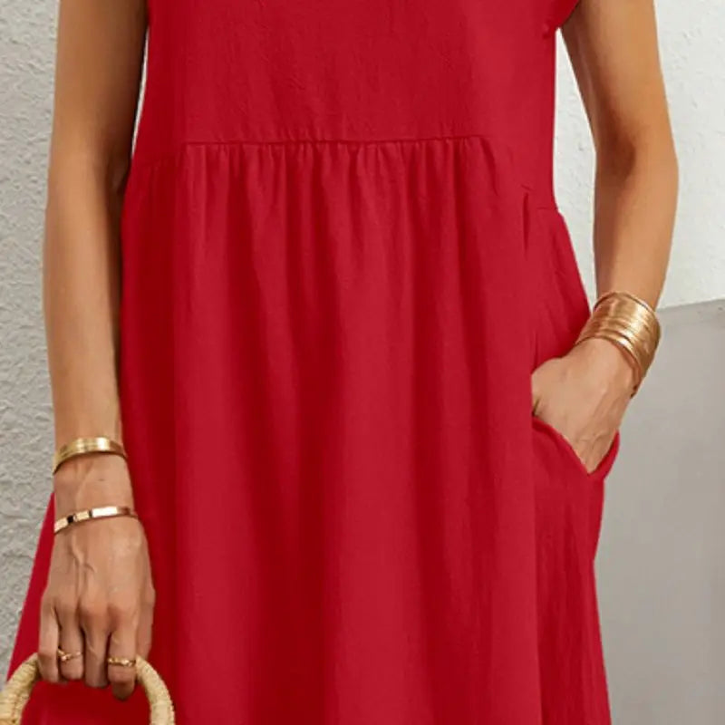 Robe décontractée chic Sage Danoir Paris en tissu fluide avec manches longues et coupe élégante, vue de face.