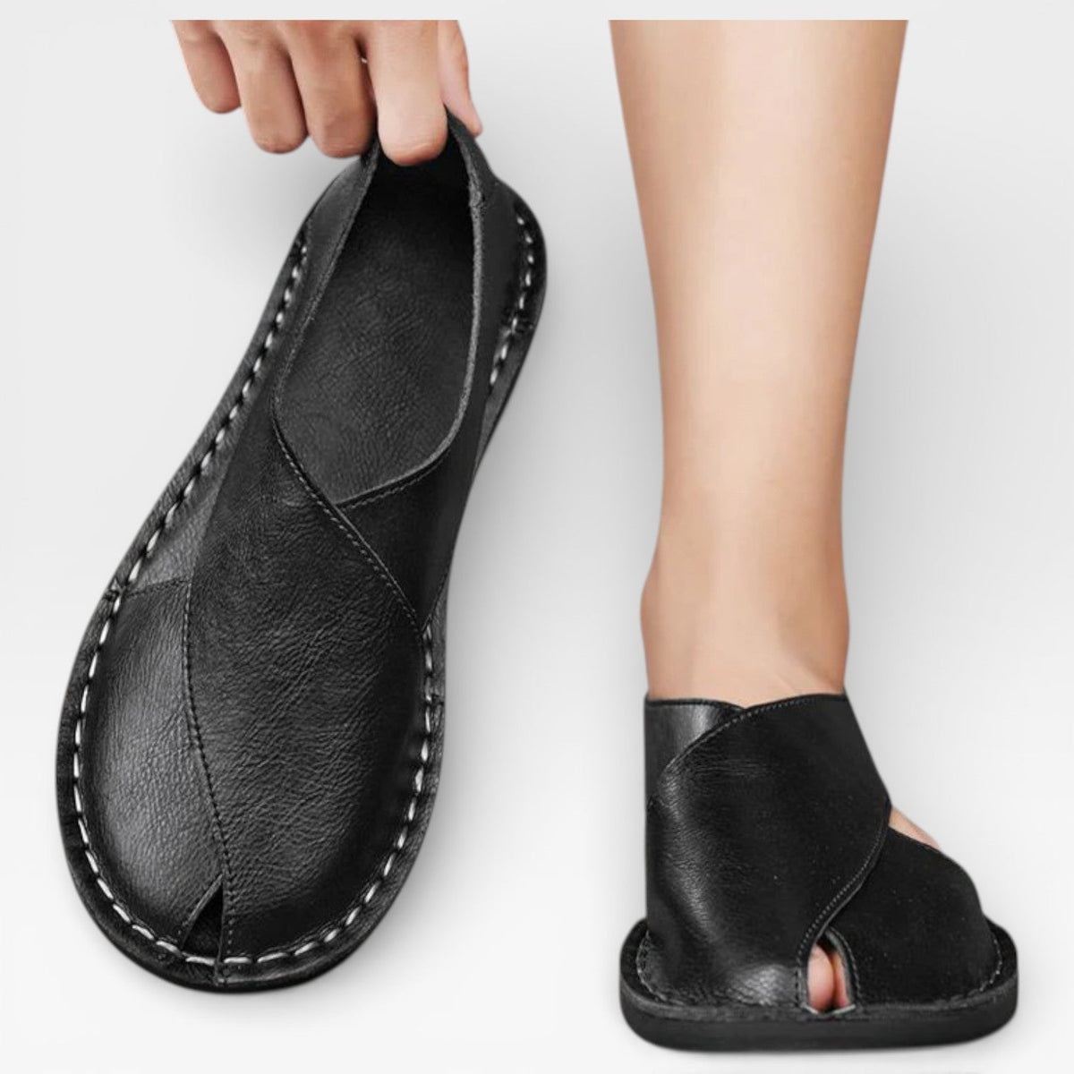 Sandales pour hommes Danoir Paris en cuir marron, sandales classiques pour tenue décontractée élégante.