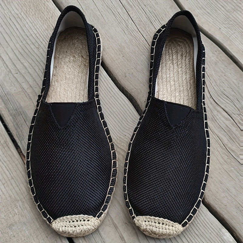 Espadrilles élégantes pour hommes de la marque Danoir Paris, chaussures blanches en tissu avec semelle en jute.