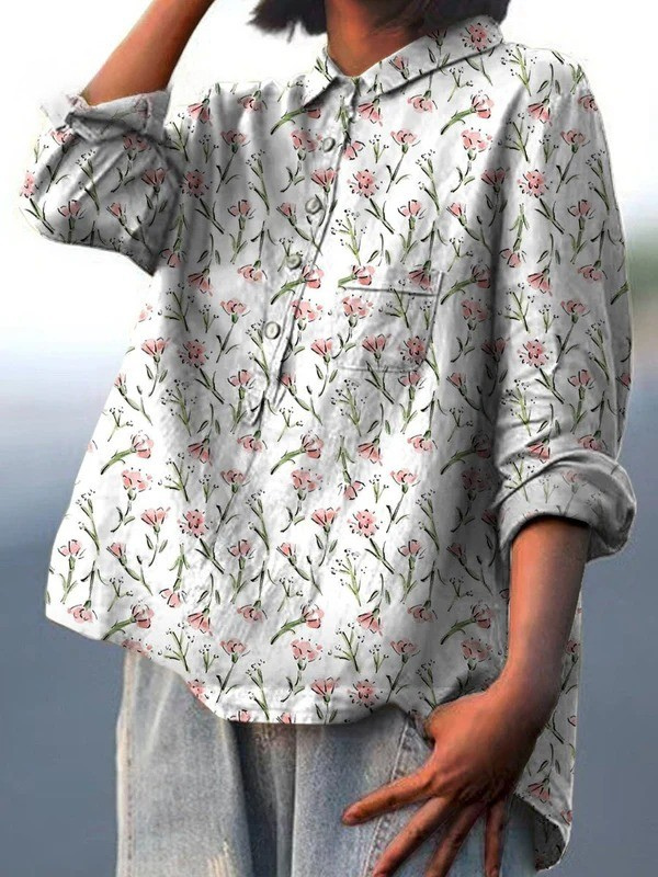 Chemise Hadley Danoir Paris à fleurs roses printanières, multicolore, en tissu léger, pour un style élégant et printanier.