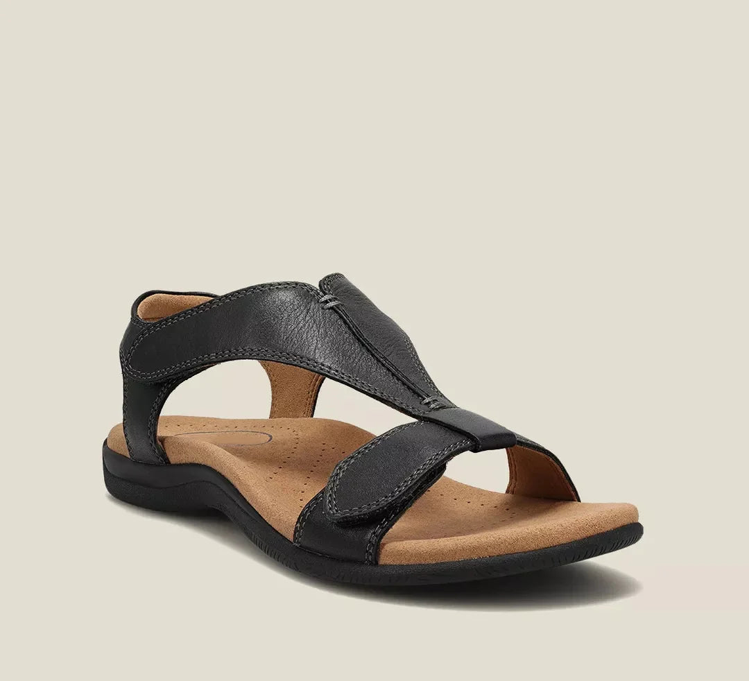 Sandales orthopédiques confortables Danoir Paris NELLY en noir, chaussures de soutien pour un port quotidien.