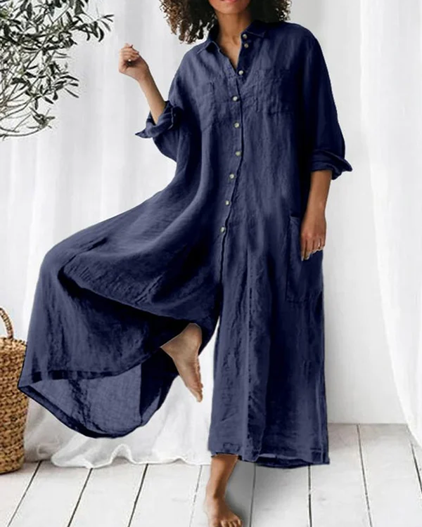 Combinaison sérénité en lin Maja de Danoir Paris, vêtement léger et élégant pour un style décontracté et confortable.