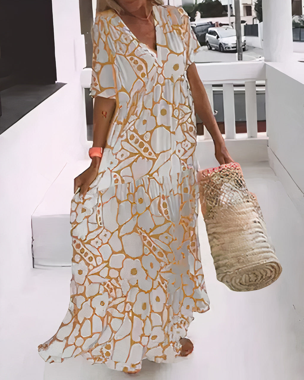 Robe chic décontractée Myrtle de Danoir Paris en vert, vue du devant, en tissu léger et élégant.