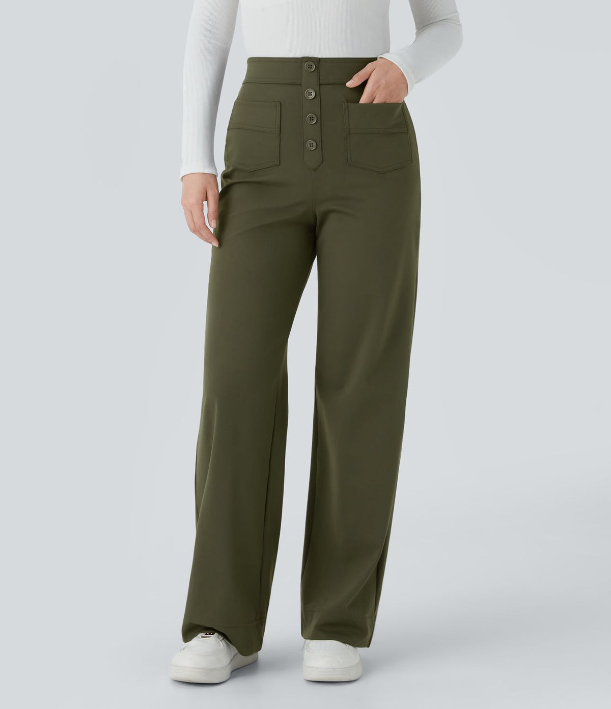 Pantalons élastiques confortables Danoir Paris Jade vert, taille XS, en tissu doux, pour un look décontracté et élégant.