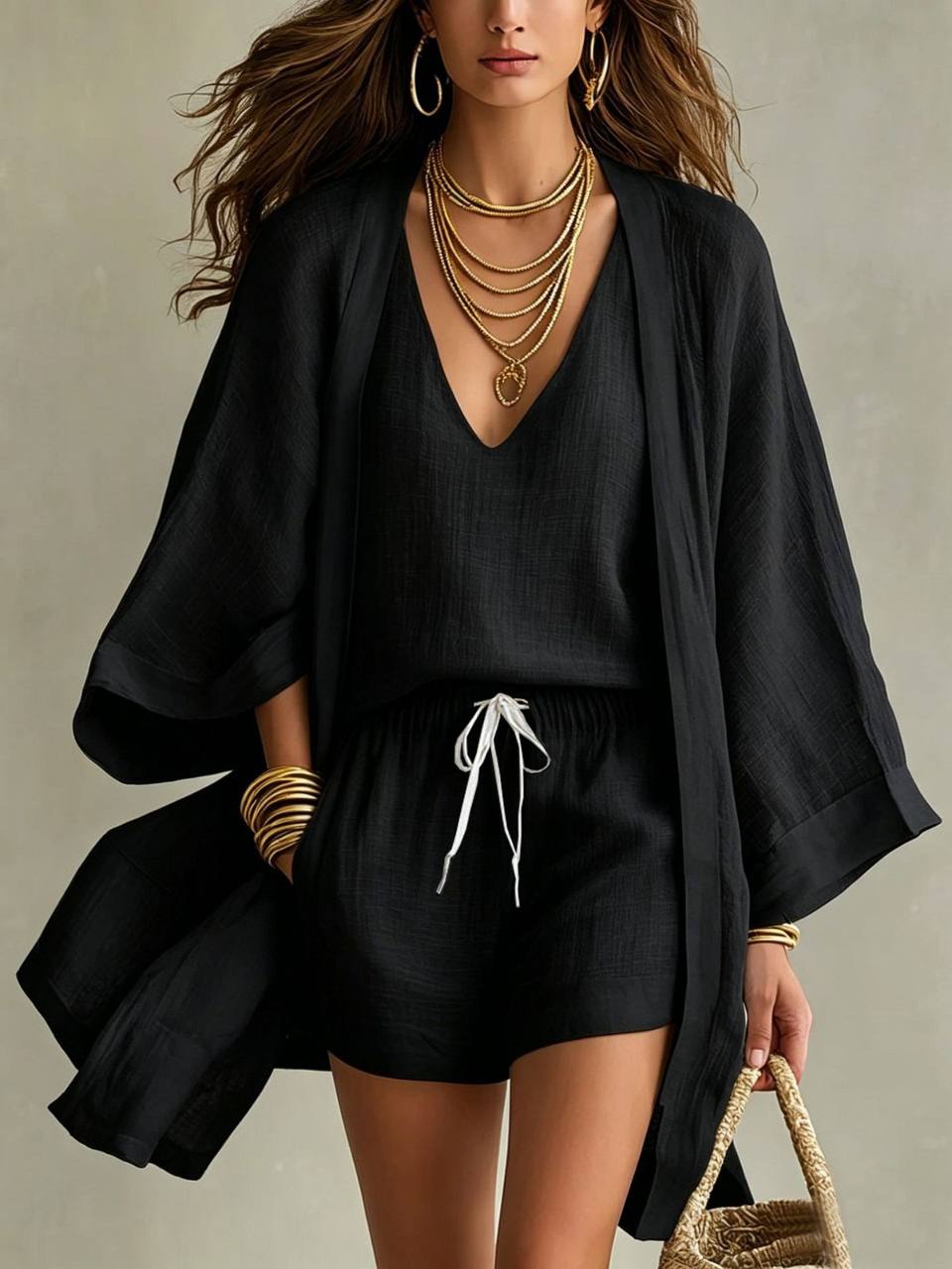 Ensemble trio Noémie blanc de Danoir Paris, sous-vêtements en coton avec soutien-gorge et culottes assorties, visibles en image.