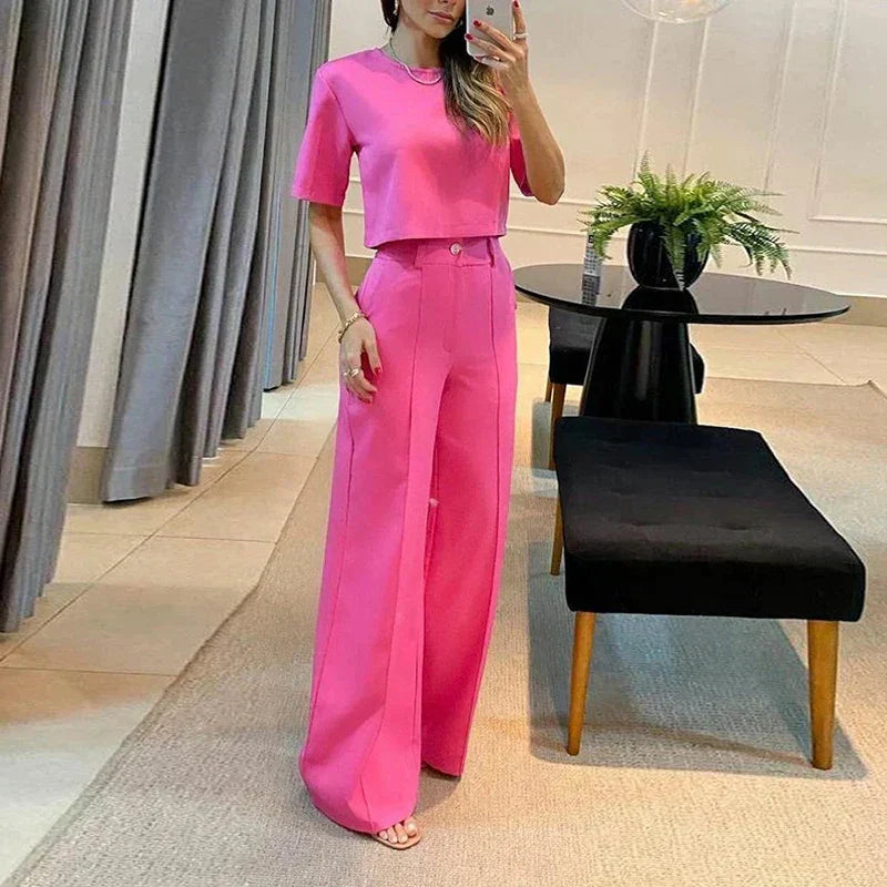 Ensemble décontracté élégant Capucine pour femmes de Danoir Paris, vêtements toutes saisons, blanc, taille XS, style chic et confortable.