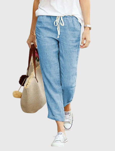 Pantalons d'été élégants Zanra™ de Danoir Paris, en tissu léger, parfaits pour un style chic et confortable en été.