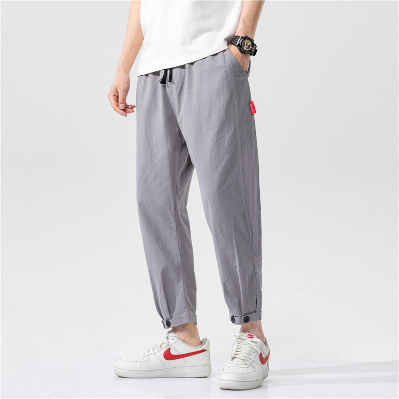 Theo - Pantalon en coton slim fit