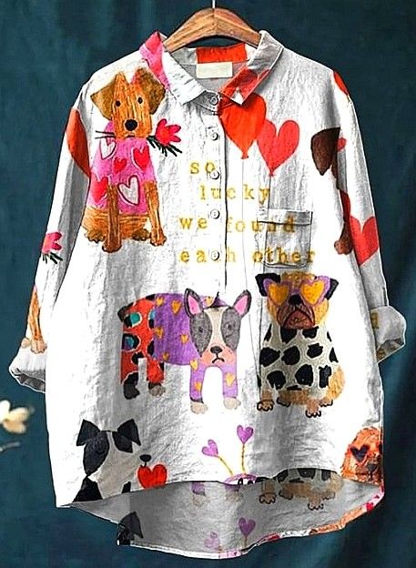Lennox | Blouse Artistique Cœur et Animaux