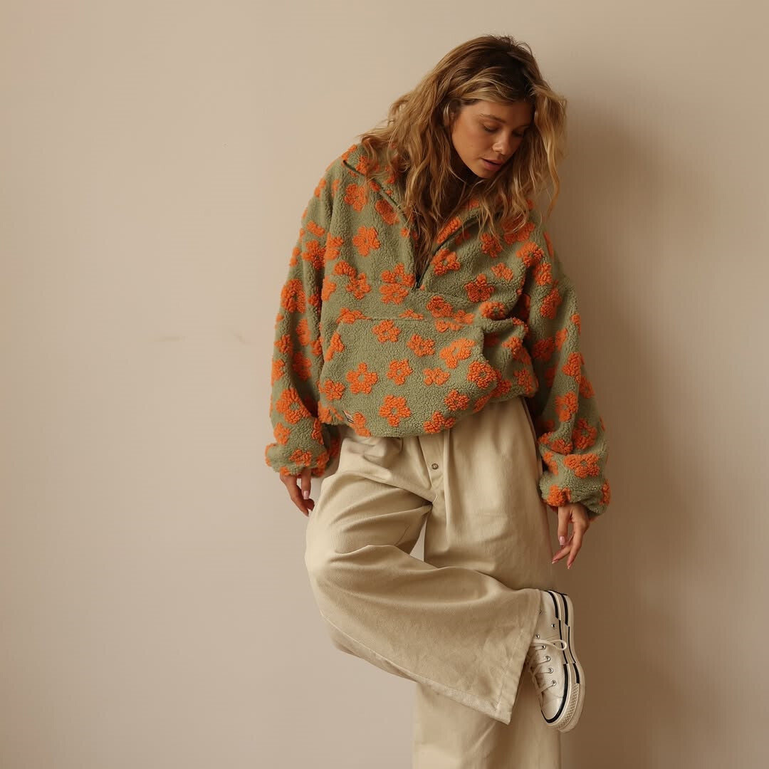 Maisy - Pull oversize fleuri doux