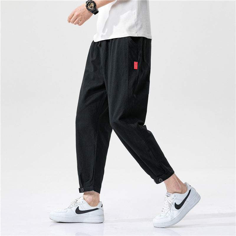 Theo - Pantalon en coton slim fit