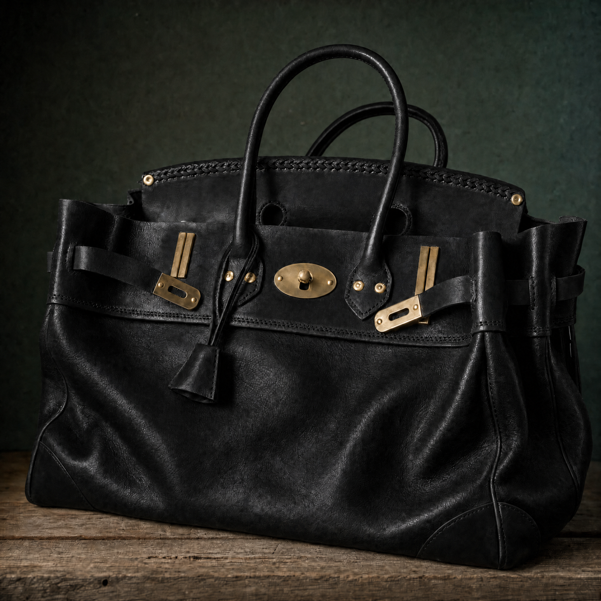 Sac à main Vivienne de Danoir Paris, fait main, vue de face, en cuir avec détails élégants et bandoulière réglable.