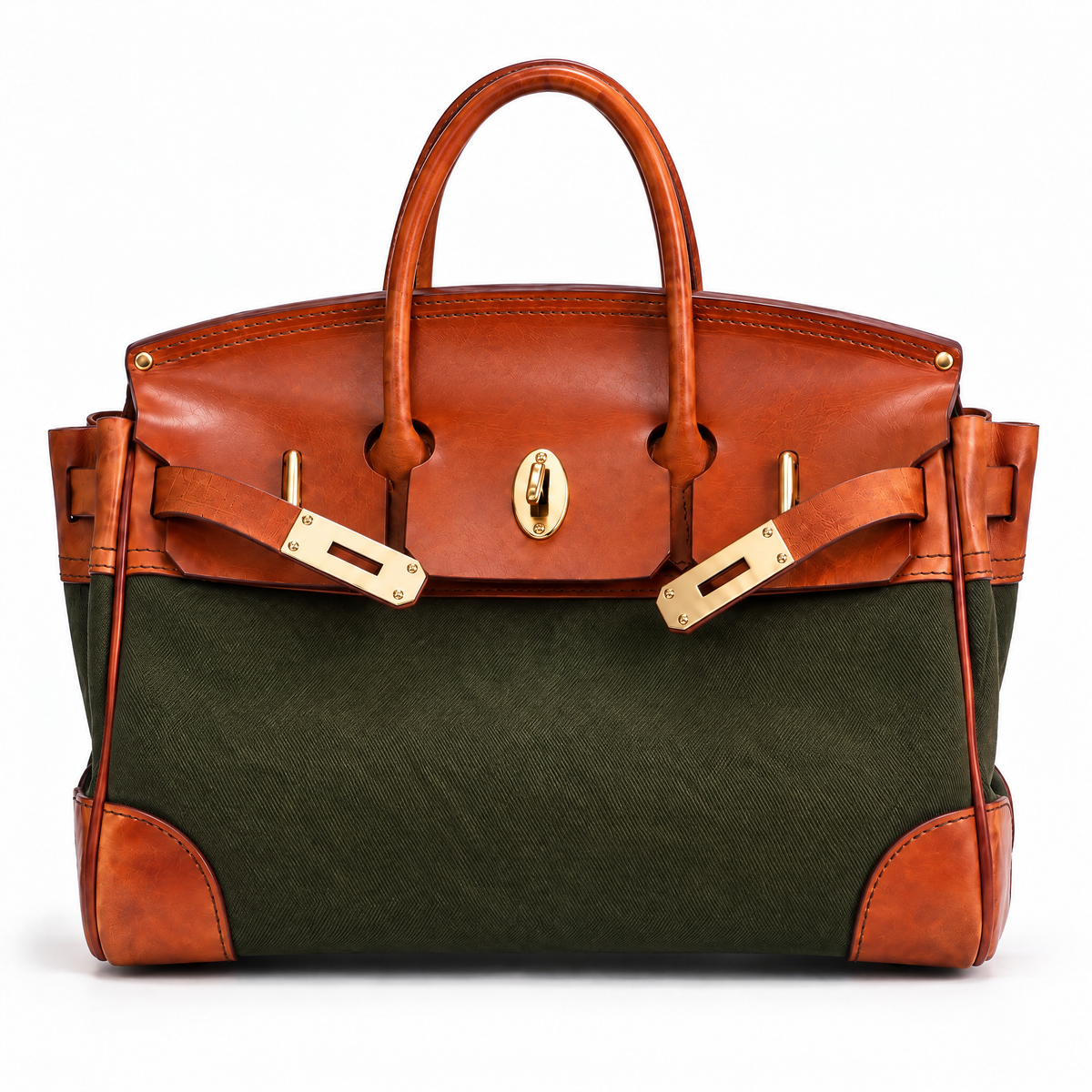 Sac à main Vivienne en cuir fait main, sac Danoir Paris avec poches et détails élégants, vue de face.