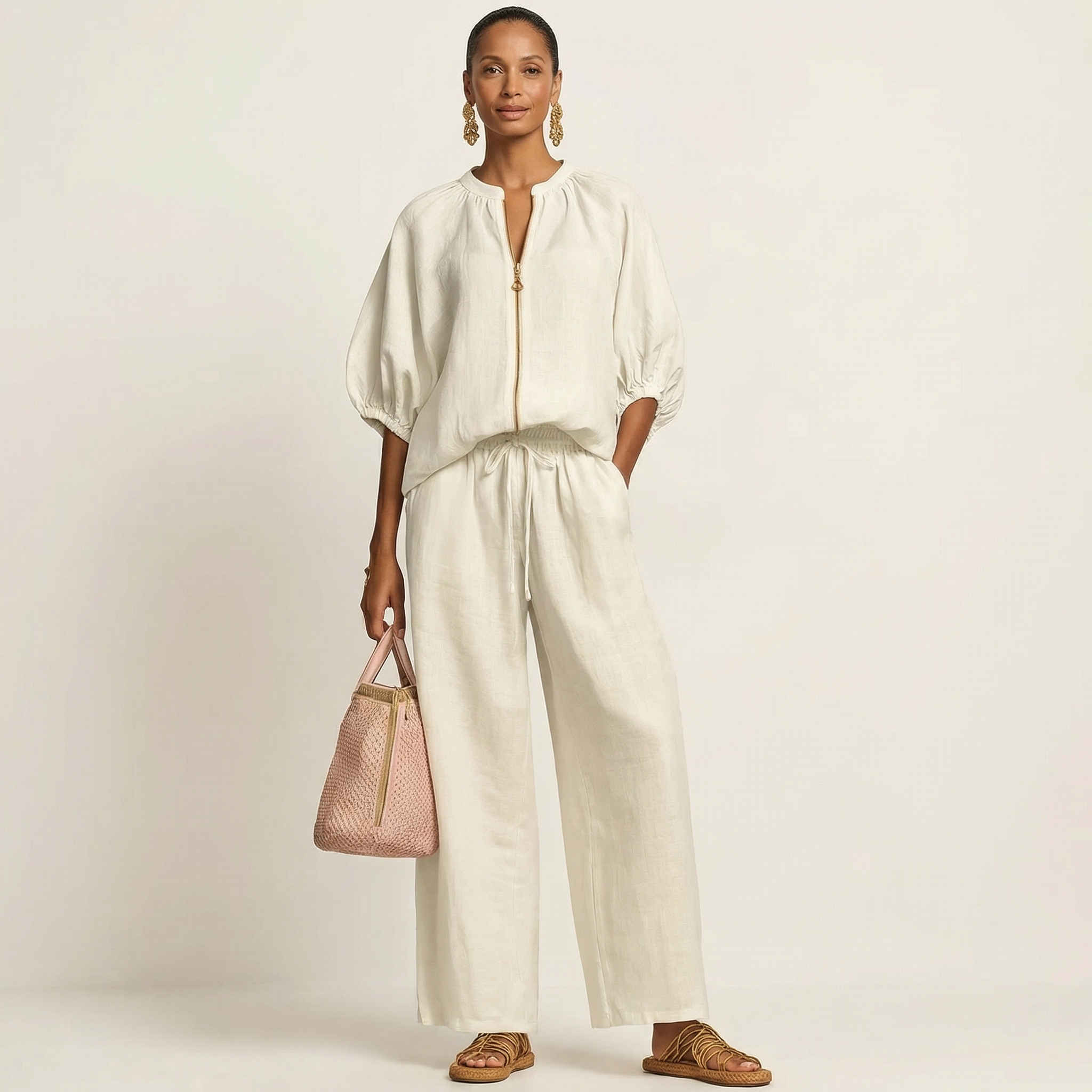 Marlowe | Ensemble à Manches Bouffantes avec Zip