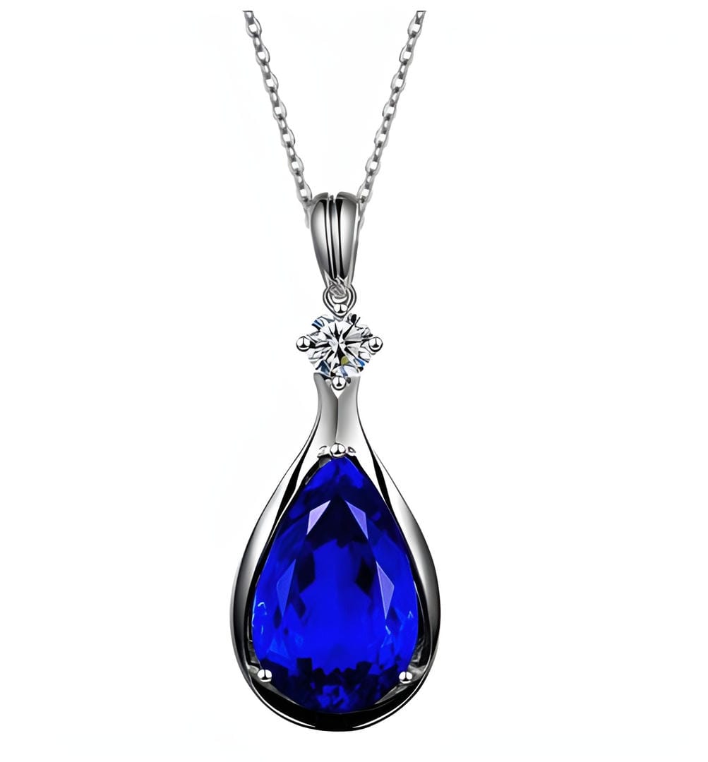 Collier Danoir Paris en or avec pendentif infini serti de saphirs, élégant et sophistiqué pour femme.