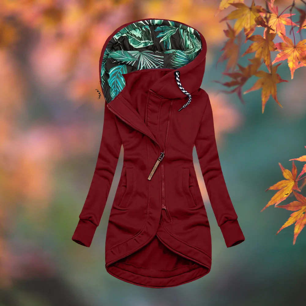Veste de transition chaude Ann Danoir Paris, coupe élégante, en tissu épais, couleur neutre, adaptée pour l'automne et l'hiver.
