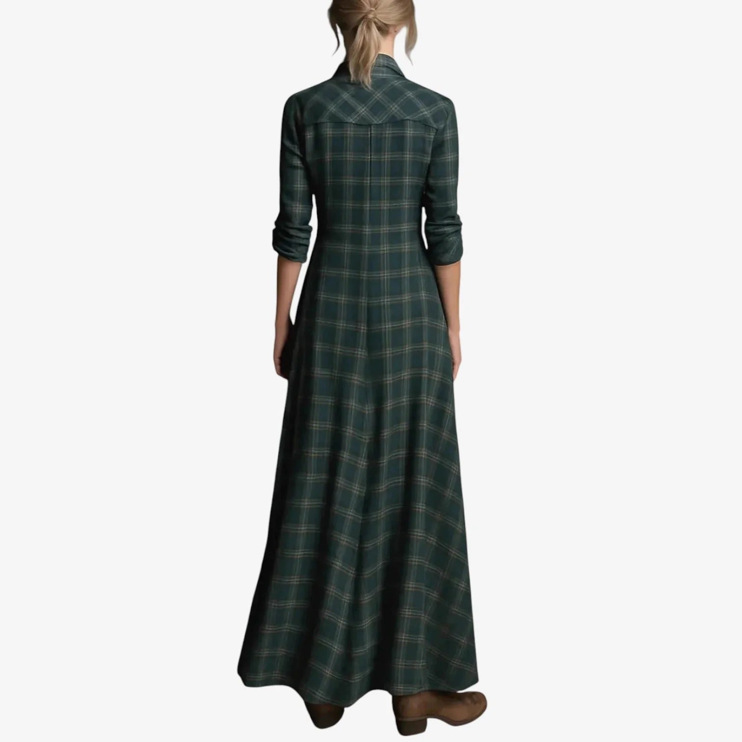Hattie - Robe longue à carreaux