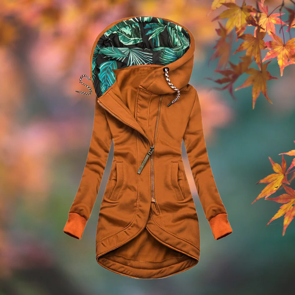 Veste de transition chaude Ann de Danoir Paris, doublée et confortable, en tissu léger pour femme.