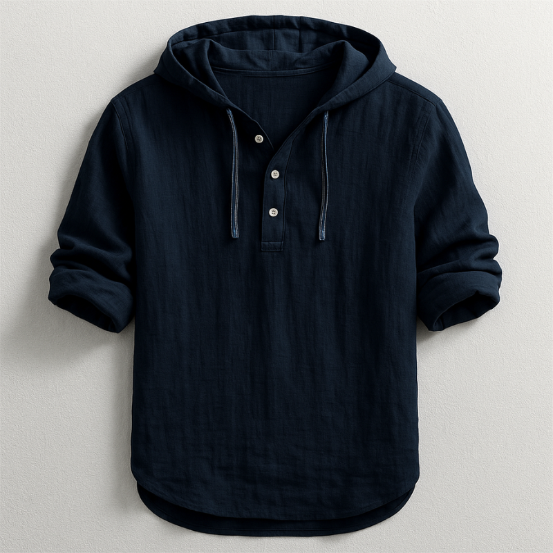 Chemise de luxe à capuche Danoir Paris™ par Lenoir Paris, tissu élégant et design moderne visible sur l'image.