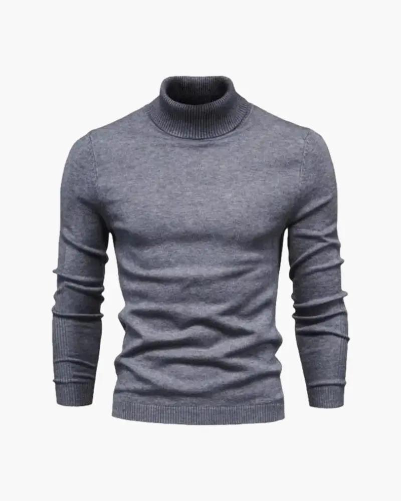 Pull à col roulé en laine mérinos Gstaad de la marque Old Money, en beige avec col montant et manches longues.