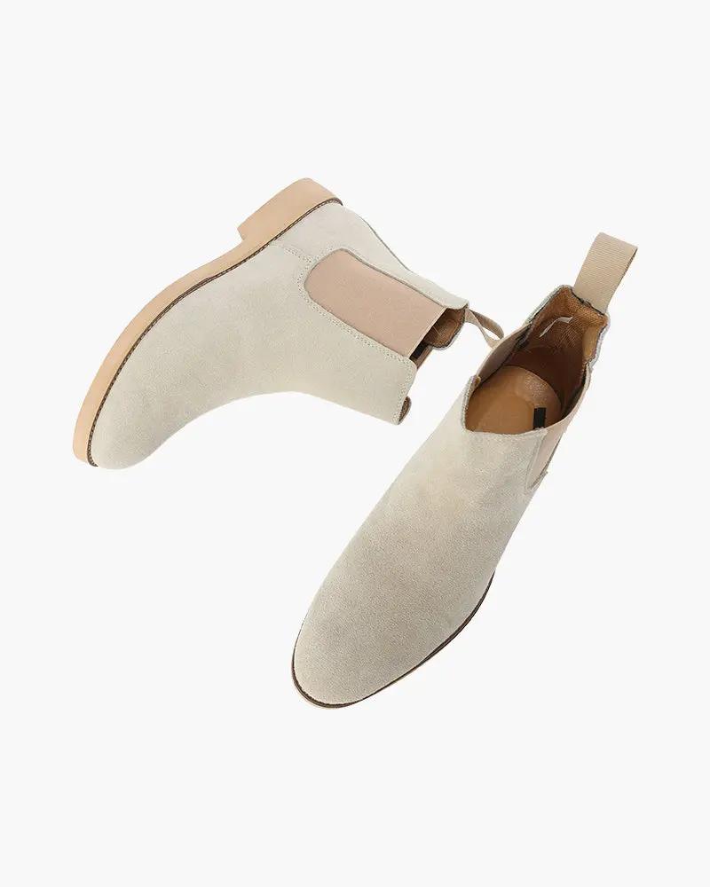 Bottines Chelsea Old Money en cuir marron avec semelle épaisse, style classique et élégant, pour un look sophistiqué.