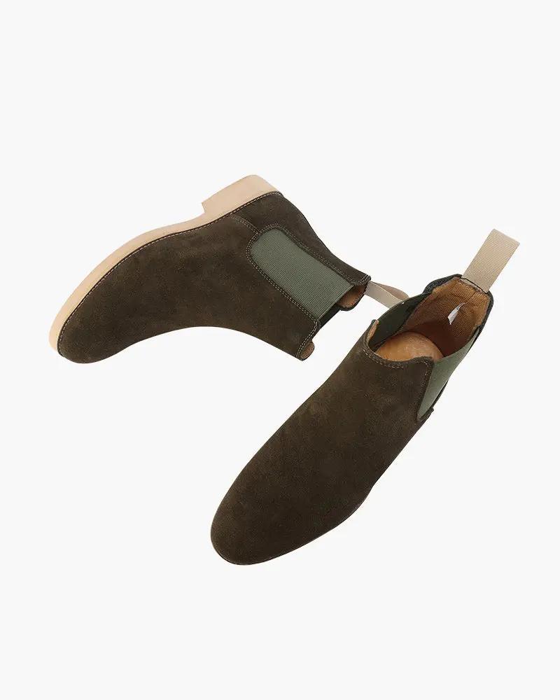 Bottes Chelsea Old Money en cuir brun avec semelle solide, style classique et élégance intemporelle.