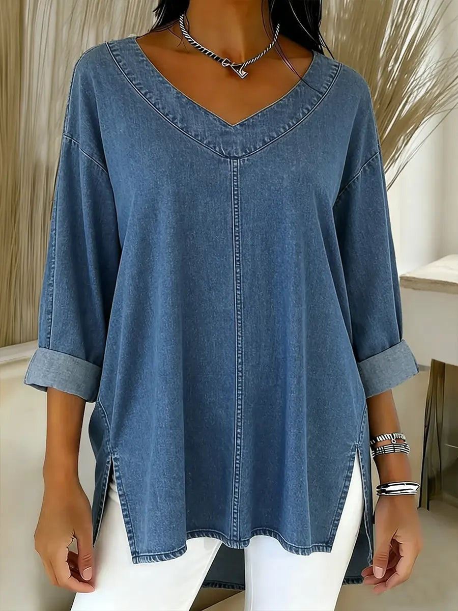 Lina - Top en jean décontracté