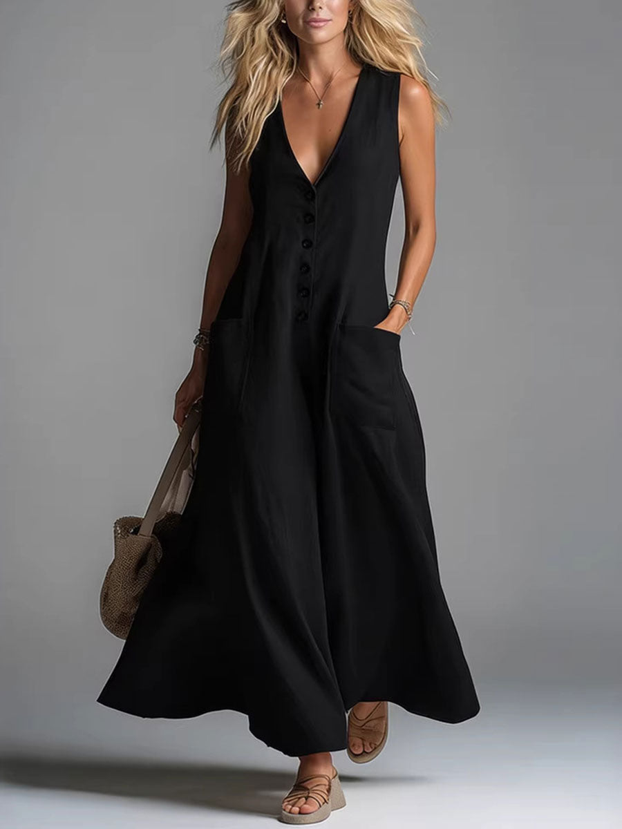 Noa | Robe longue boutonnée