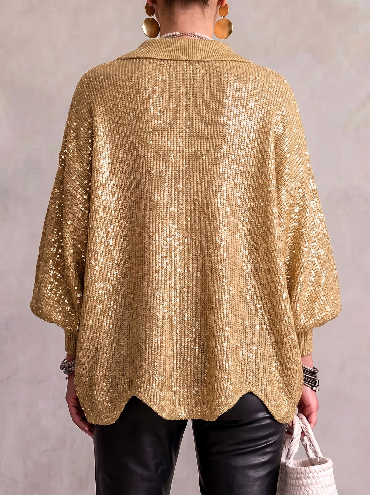 Karina - Cardigan Boutonné Oversize avec Col