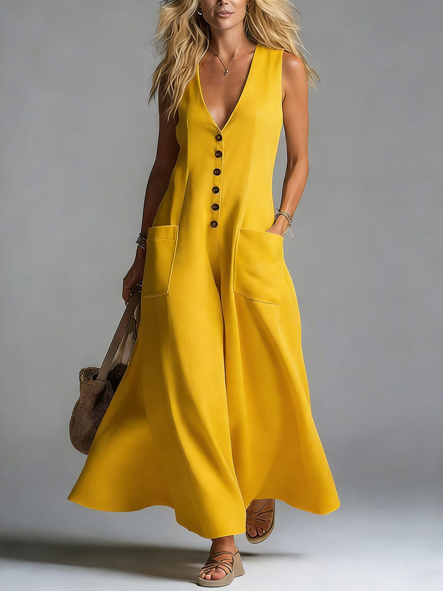 Noa | Robe longue boutonnée