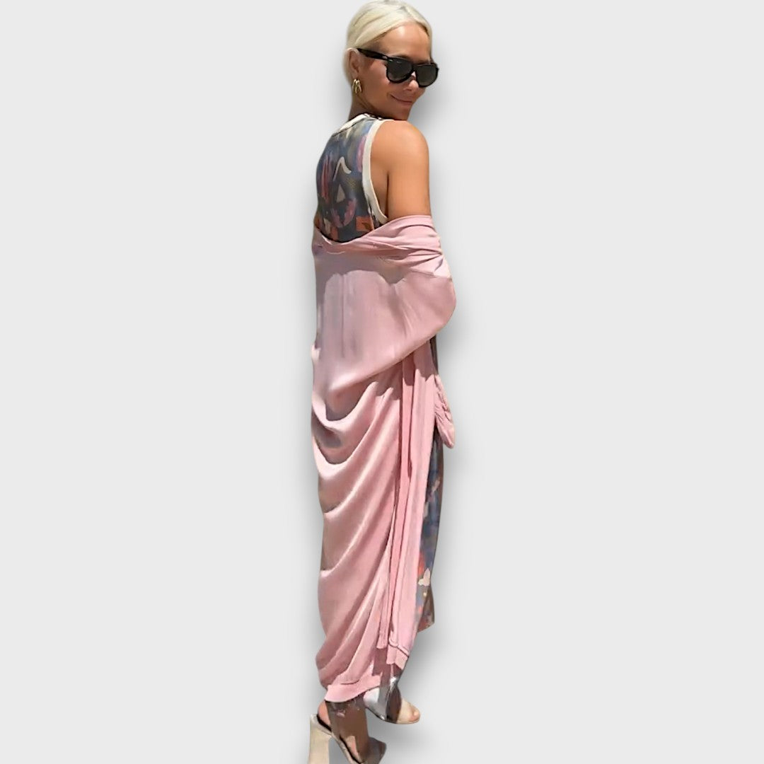 Elveria - Robe longue avec cardigan