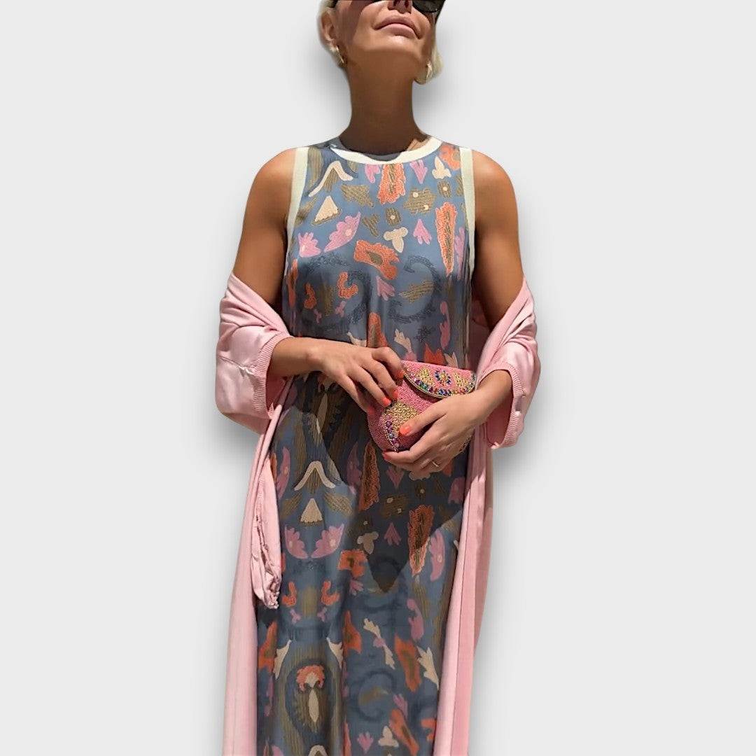 Elveria - Robe longue avec cardigan