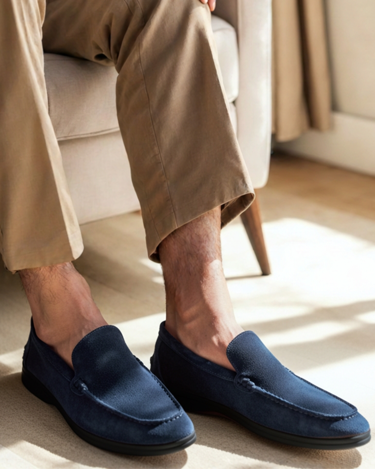 Premium Suede Loafers - Black Soles Old Money