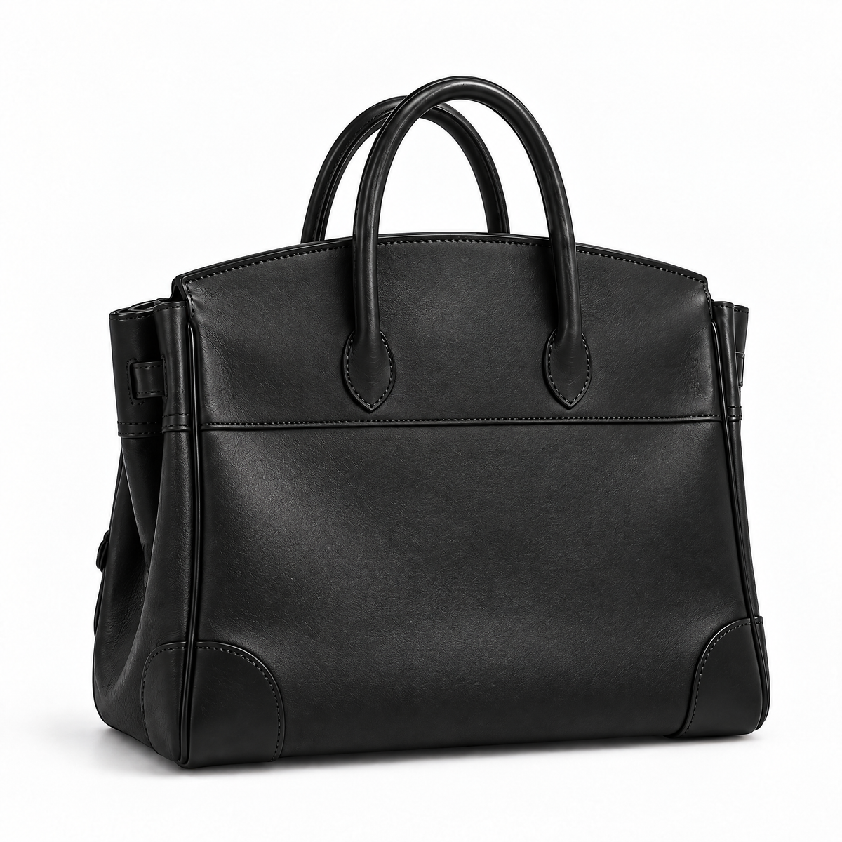Sac à main Vivienne en cuir fabriqué à la main par Danoir Paris, vue arrière avec poignées et détails élégants.