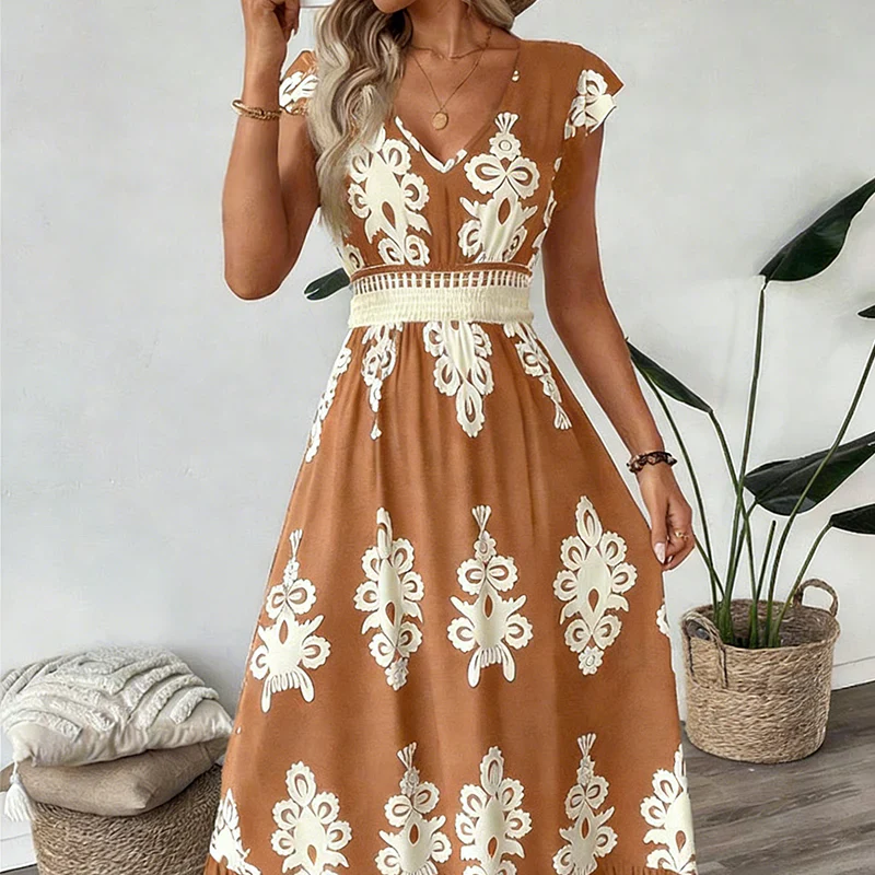 Candela | Robe longue baroque à col en V