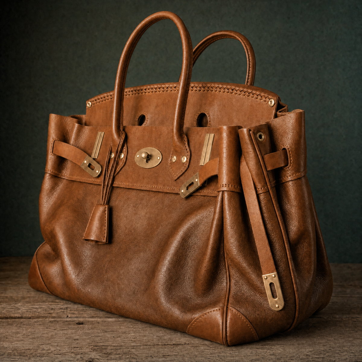 Sac à main Danoir Paris Vivienne, fait main, vue trois-quarts, en cuir beige avec détails élégants.