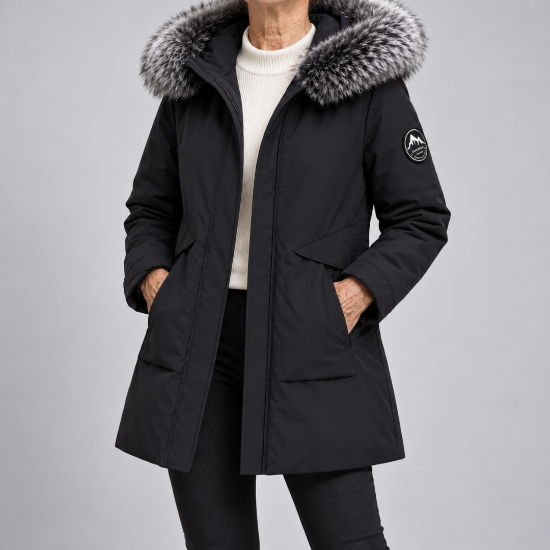 Parka Arctic Danoir Paris en noir avec capuche, doublure isolante et style épais pour l’hiver.