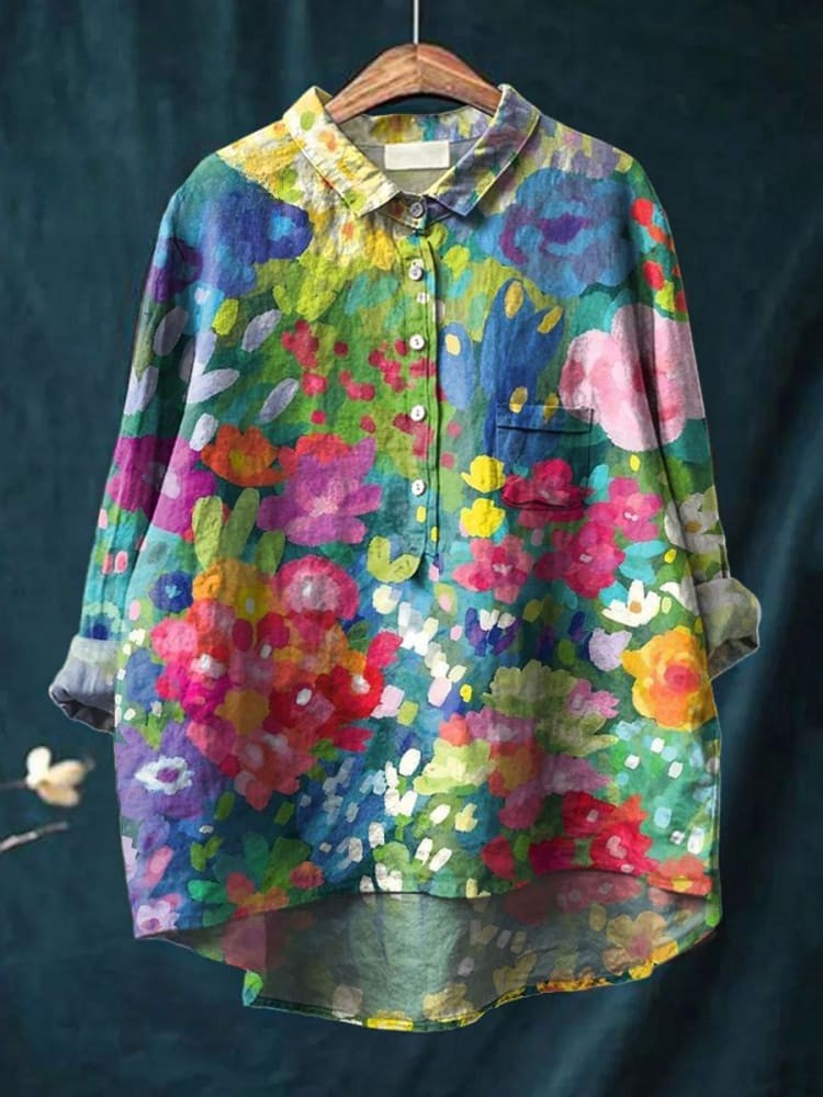 Sophia | Chemise à fleurs aquarelle